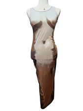 Women's Shein Size Medium Sleeveless Maxi 52 Inch Length Dress Artistic