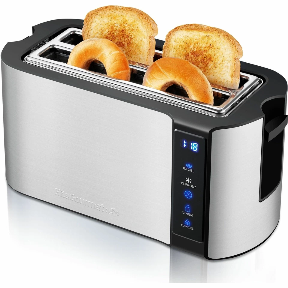 TOSTADORA ELITE ECT5322 ACERO INOXIDABLE 4 RANURAS LARGAS 4 REBANADAS Foto 2 de 4