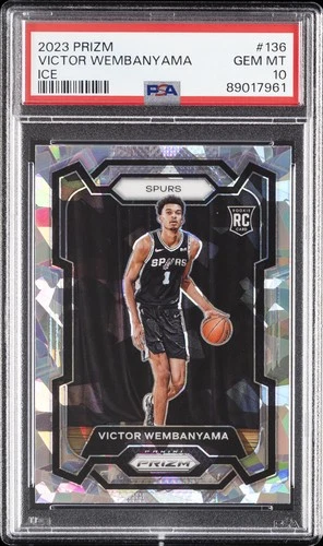 2023 PANINI PRIZM ICE #136 VICTOR WEMBANYAMA ROOKIE RC PSA 10