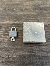 Vintage MASTER LOCK NO 9 Miniature Padlock W/ Working Key & Vtg Box USA Made
