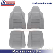 2002-2003 Fits Ford F250 F350 Lariat Leather Perf Front Oem Seat Covers Gray