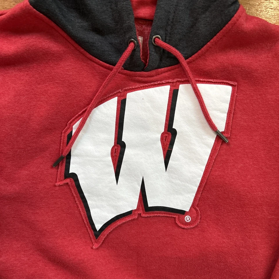 Sudadera con capucha Wisconsin Badgers Box Seat Clothing talla mediana - roja Foto 2 de 4