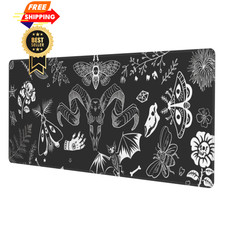 Witch Skeleton Goat Gaming Mouse Pad XL Black One Size,