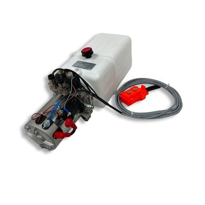Hydraulic Pump for Dump Trailer, 12 Volt DC Power Unit Double Acting 8 Qt tank