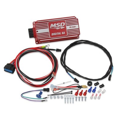 MSD Ignition Control Box 6201; Digital 6A Digital 135mJ Red Powdercoat Aluminum