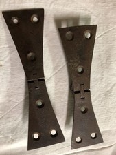 COPPIA VECCHIE CERNIERE A LIBRO LUNGHE PER TAVOLO BAULI CASSETTONI