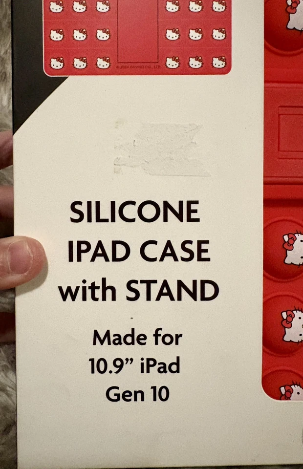Hello Kitty Silicone iPad Case Stand, Red w/ Pop Its, for 10.9” Gen. 10, BNIP - Image 4 of 4