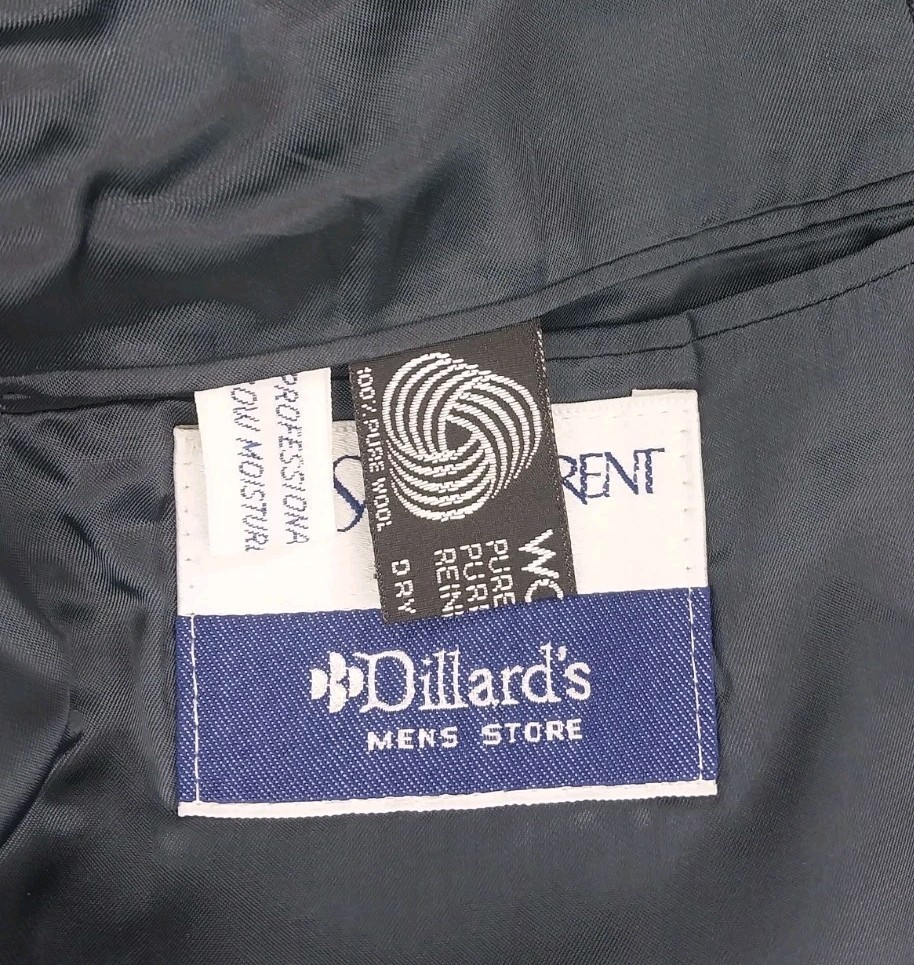 Blazer uomo YSL Yves Saint Laurent 44R giacca sportiva lana navy France Burdines