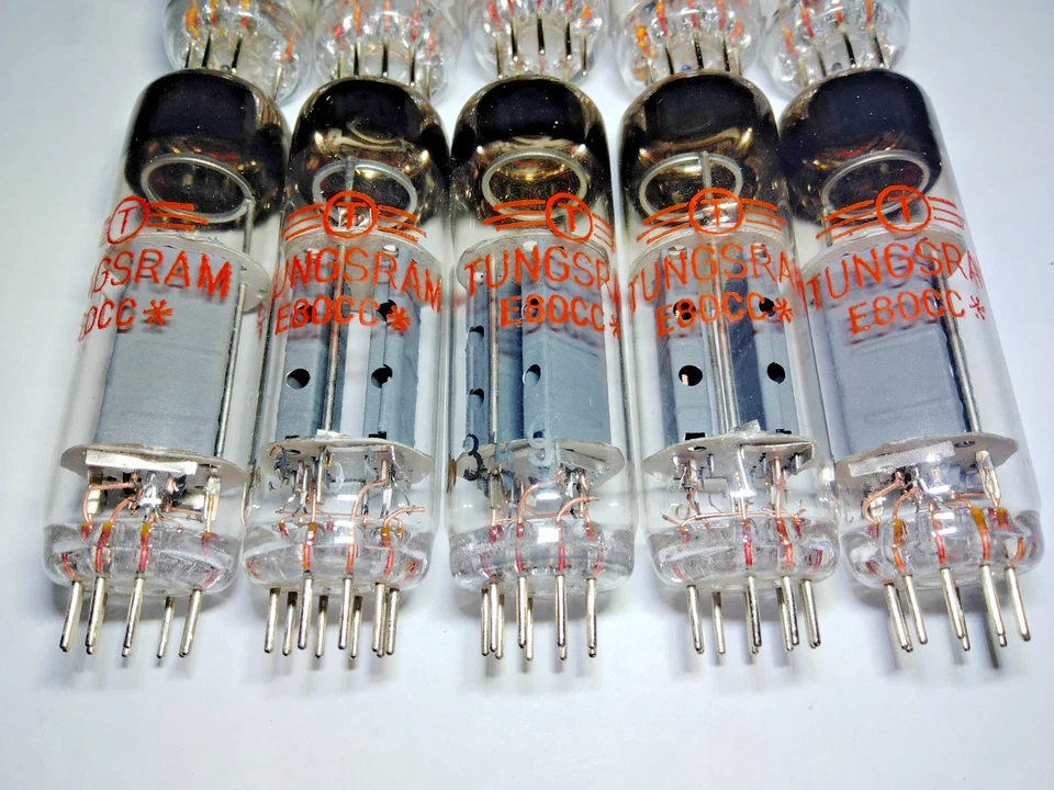 10 ШТ. Маленькие Использованные Лампы Tungsram E80CC, Красный Номер, O-GETTER ТОТ ЖЕ КОД - Изображение 3 из 4
