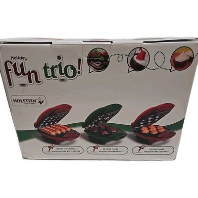 Holstein Housewares Holiday Fun Trio Kitchen  Makers Waffles, Brownies, Cupcakes