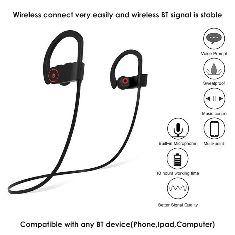 Auriculares Bluetooth 5.0 Auriculares Inalámbricos Deportes Gancho Auriculares Manos Libres Micrófono Foto 2 de 4