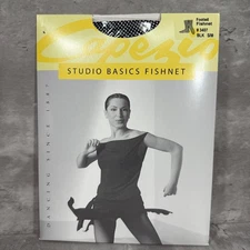 Capezio Studio Basics Fishnet Tights - Footed - #3407 - BLK - S / M