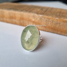 Awesome Prehnite Gemstone Ring 925 Sterling Silver Wedding Gift Boho Ring PG6731