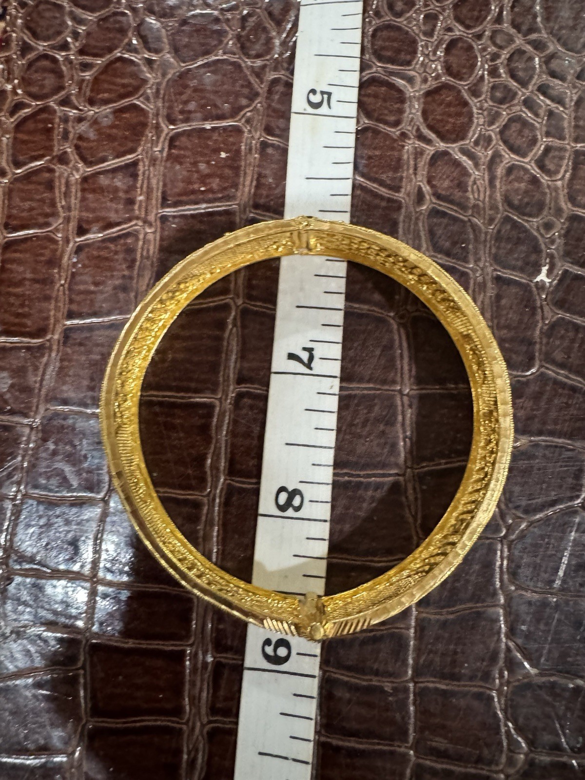 22K Solid Yellow Gold Hinged Bangle Bracelet 23.1… - image 12