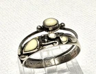 A52 Antique 1920s 2 Stackable 925 Sterling Silver Ring Size 7.5 & 7.75 Creme