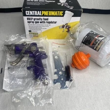 Central Pneumatic HVLP Gravity Feed Spray Gun w Regulator In Box #62381 New