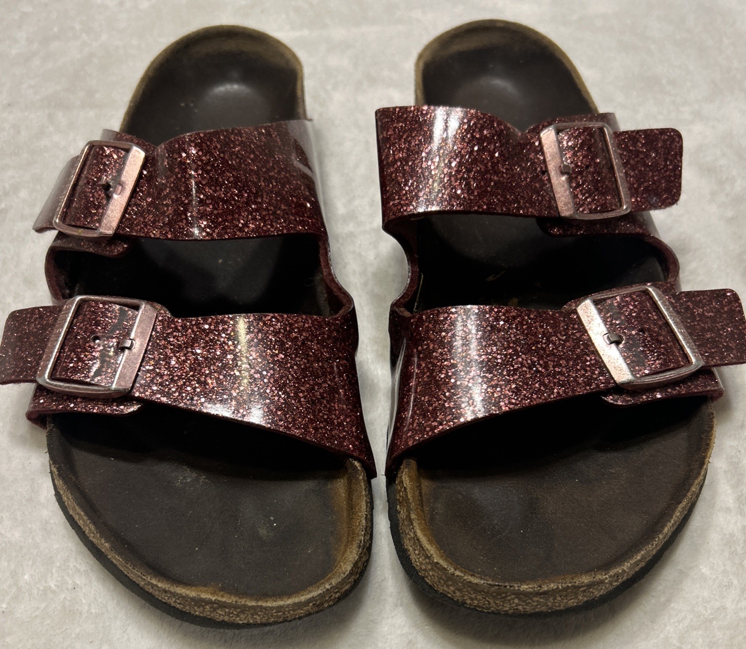 Birkenstock Sandals Size 42 US 11 Pink Cosmic Sparkle Arizona Soft Slide Strap