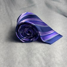 Jos. A Bank Traveler Repp Tie Mens Classic Purple Stripes 100 Silk Executive