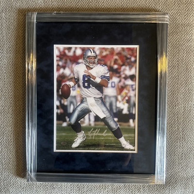#ad Troy Aikman Autographed Dallas Cowboys Custom Framed 11x14 Framed GTSM COA $220.00