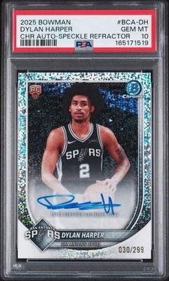 2025-26 Topps Bowman Chrome Dylan Harper Speckle Rookie RC Auto /299 PSA 10