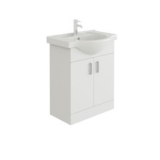 650mm Bathroom Vanity Unit With Ceramic Basin White High Gloss
