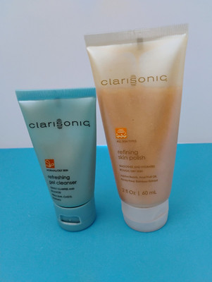 Clarisonic Refining Skin Polish  2 fl oz / 60ml & Refreshing Gel Cleanser 1 oz +