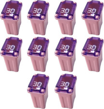 10PCS 30 Amp Car Micro Cartridge Fuses, Car Square Fuse, Micro Female Fuse, Slow
