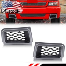 Ss-style Silver Bumper Air Grill Insert Cover For 03-07 Chevrolet Silverado 1500