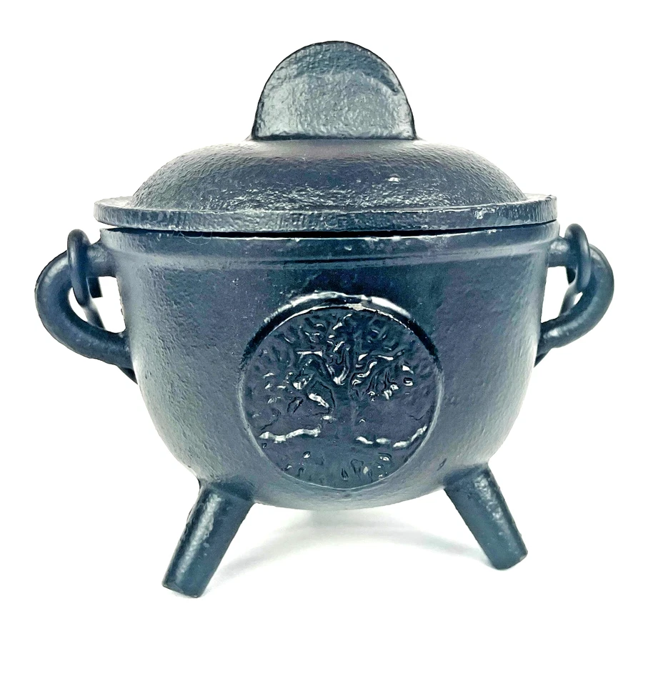 Cast Iron Cauldron w/Handle & lid - PERFECT for Incense, Smudging, & Candles - Image 2 of 4