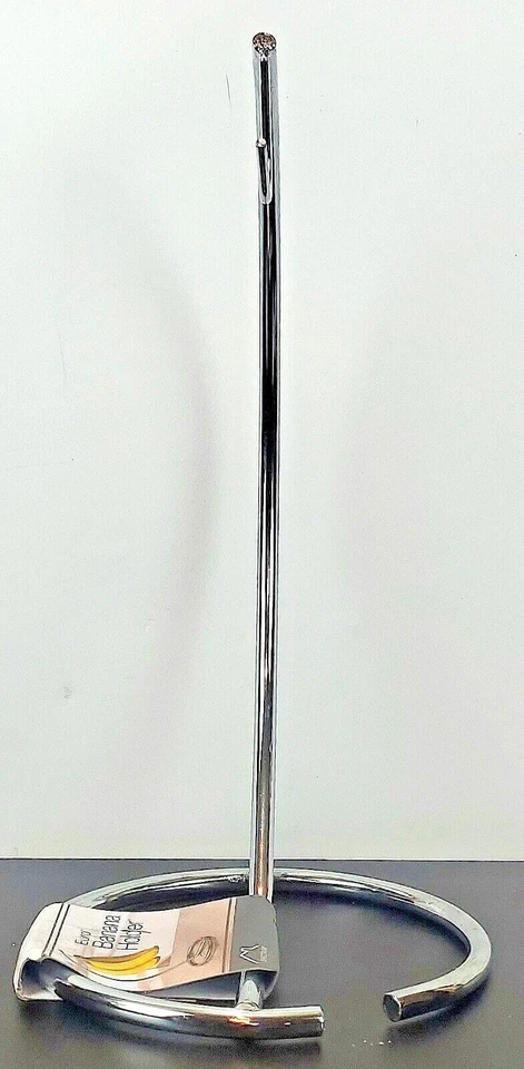 Soporte de plátano cromado 14" elegante moderno estante de almacenamiento de árbol frutal Foto 2 de 4