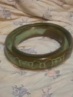 Frankoma Pottery Wedding Ring Flower Circle Vase Planter Prairie Green Brown 7"