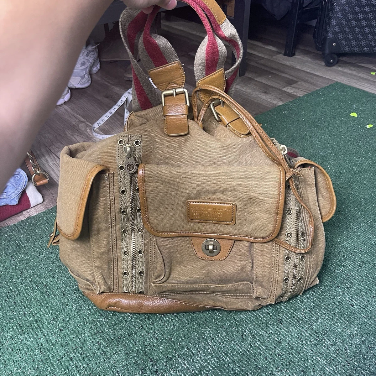 Marc Jacobs Brown Canvas \'The Backpack\' with White Logo Marc Jacobs Backpack Bags & Handbags for Women for sale - eBay main image 3