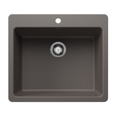 Blanco 443224 Liven SILGRANIT 25" Dual Mount Kitchen Sink - Volcano Gray