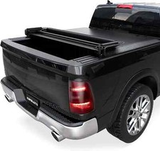 Soft Quad-fold Truck Tonneau Cover Compatible for 02-2024 Dodge Ram 1500 Incl.