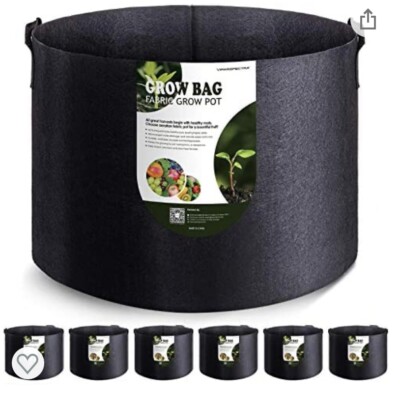 VIPARSPECTRA 6-Pack 15Gallon Grow Bags Thickened Non woven Aeration Fabric Pot