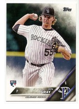 Jon Gray Colorado Rockies 2016 Topps Baseball Card #284 Rookie RC Mint, Gem??. rookie card picture