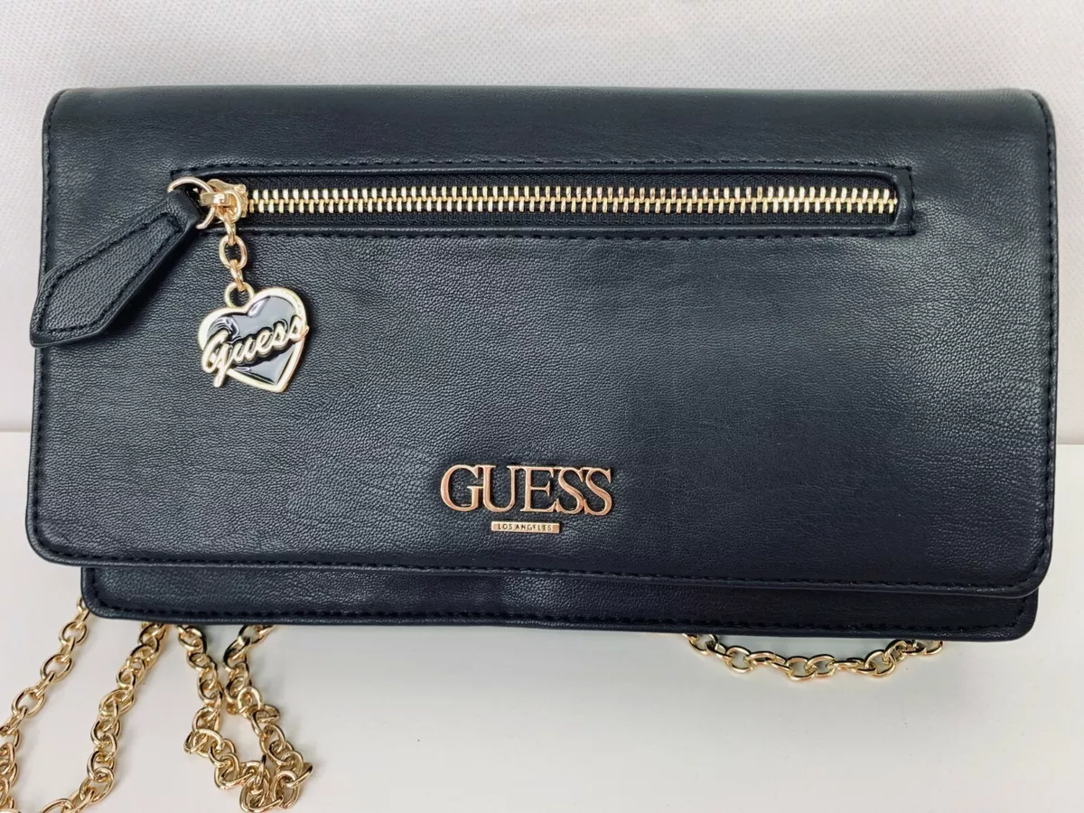 Guess black online clutch
