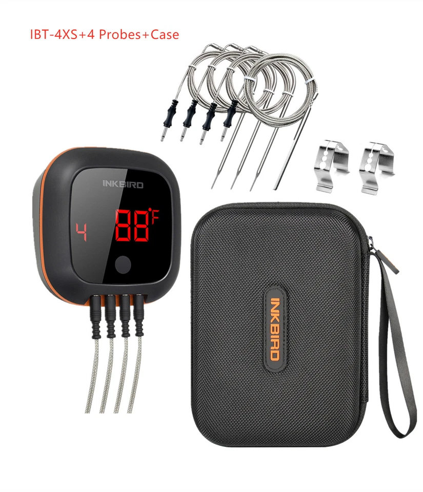 Inkbird Bluetooth Thermometer Cooking Meat IBT-4XS Probe Carry case Accessory UK