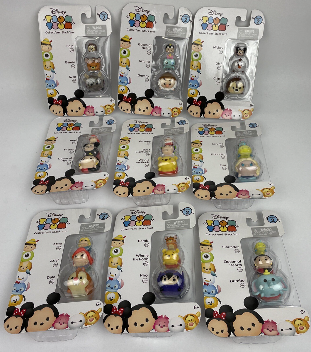 Disney Tsum Tsum Series 2 Three Stack Pack Vinyl Mini Toys Lot of