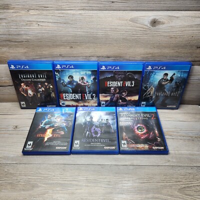 Lot of 7 PS4 Resident Evil Games 2 3 4 5 6 Origins Collection Revelations