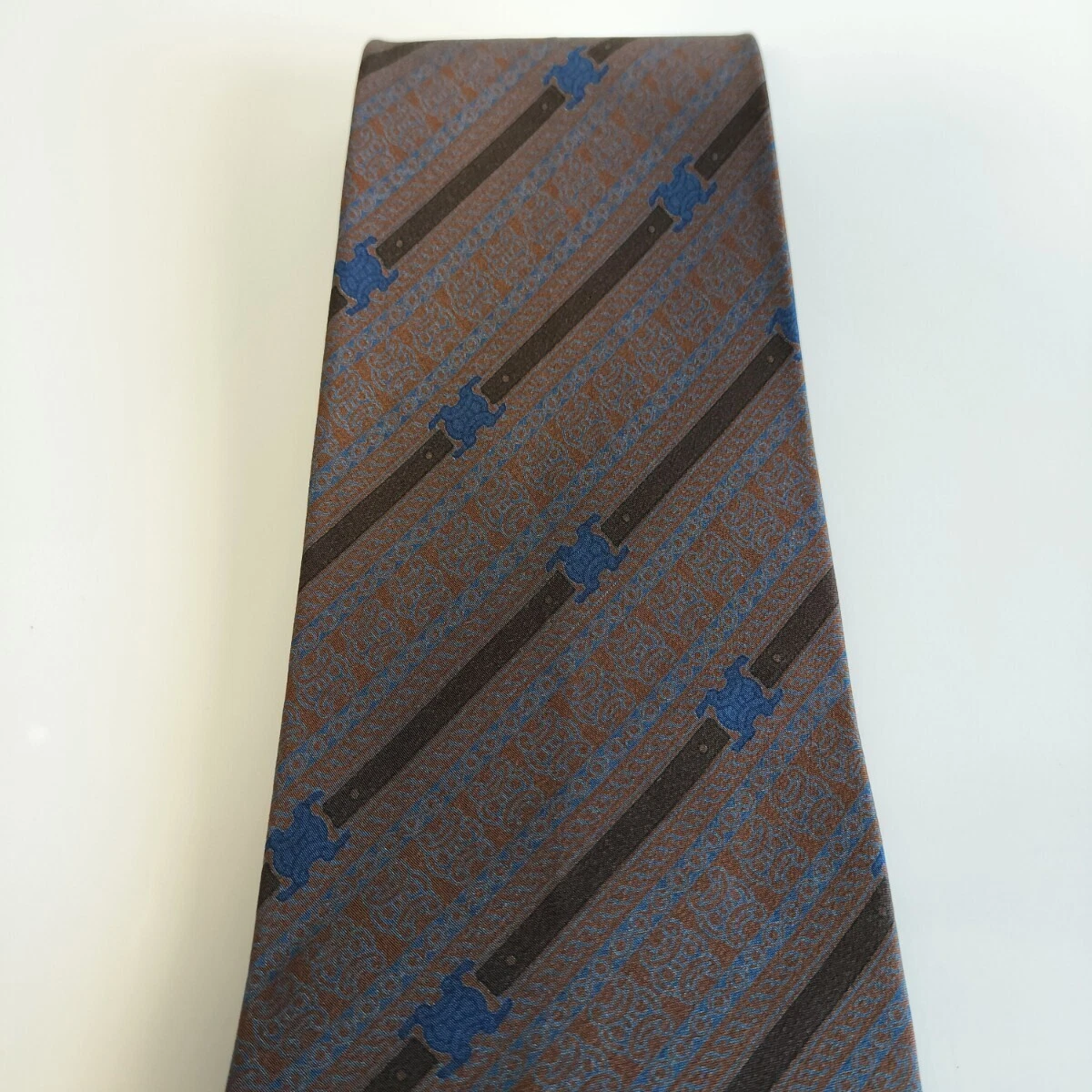 CELINE cravatta uomo seta originale usata cravatta abito classico lusso multicolore A105