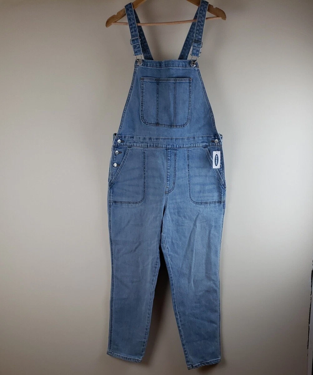 Old Navy Bib Overalls size 14 Blue Jean Denim Farmer grunge jeans Women NWT