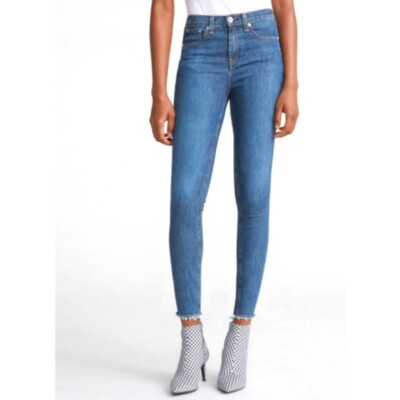 Rag Bone High Rise Ankle Skinny Jeans Women's Size 25 Raw