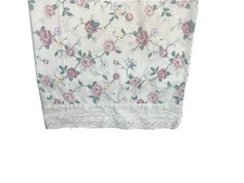 Vintage 1970s Pillowcases Shams White Pink Floral Pattern Eyelet Lace King Retro