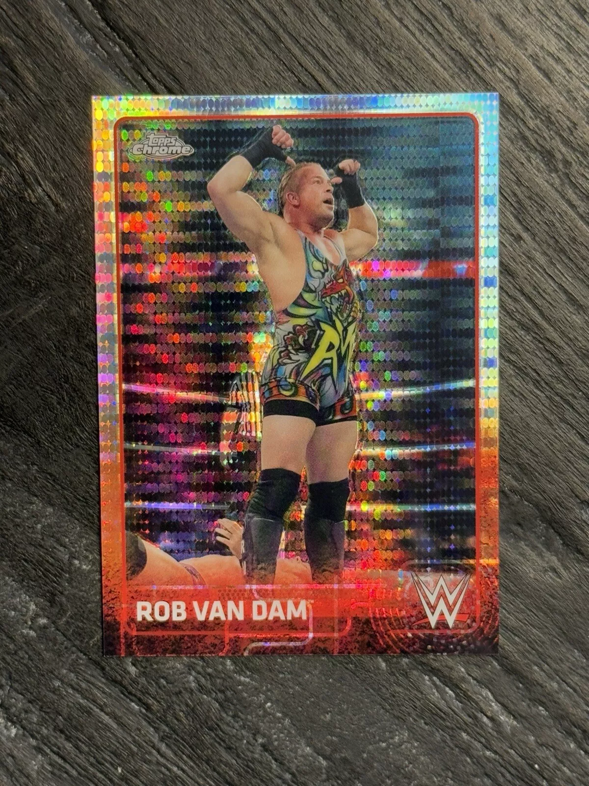 2015 WWE Topps Chrome Rob Van Dam Pulsar Refractor RVD /75