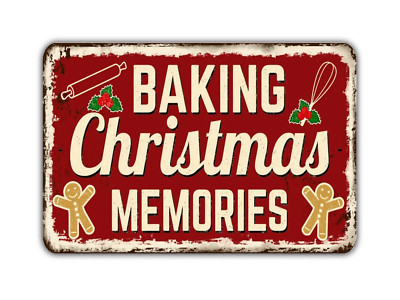 Baking Christmas Memories Sign Vintage Style