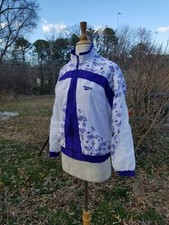 Vintage 90s women Reebok white blue windbreaker workout running jacket S