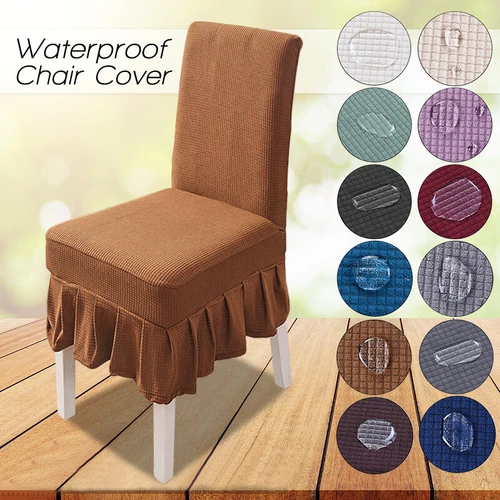 Plaid Stretch Dining Dining Chair Covers Slipcovers Thick with Chair Cover Skirt