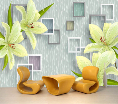 Drawing Lily 3D Full Wall Mural Photo Wallpaper Printing Home Kids Decoration