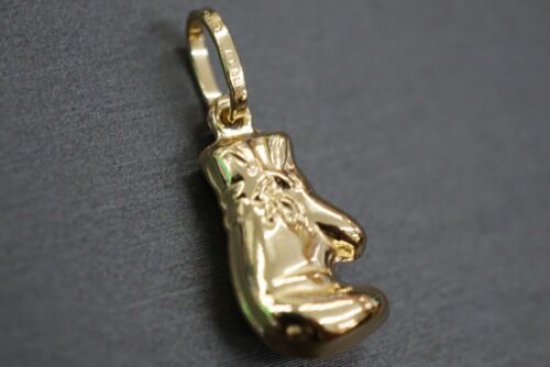 14K Solid Yellow Gold Boxing Glove Charm Pendant. - Picture 3 of 7